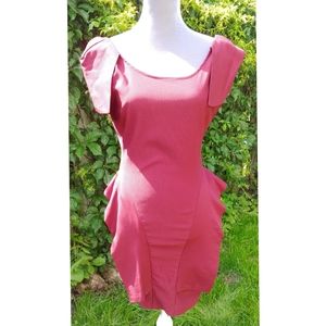 Lulus burgundy peplum mini dress NWT- Vintage Y2K